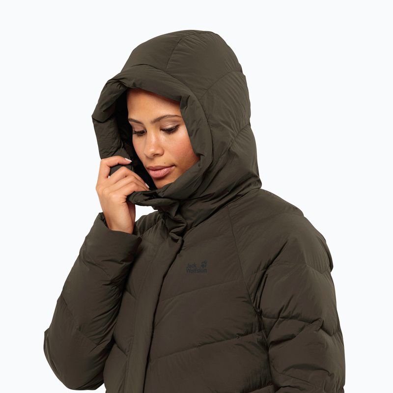 Płaszcz puchowy damski Jack Wolfskin Marienplatz Coat obsidian moss 3