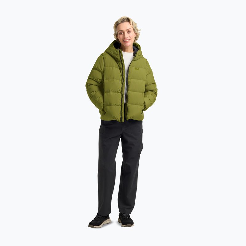 Płaszcz puchowy damski Jack Wolfskin Frozen Palace khaki green 2
