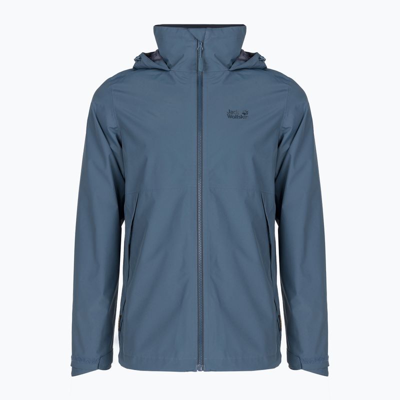 Kurtka przeciwdeszczowa męska Jack Wolfskin Evandale thunder blue 5