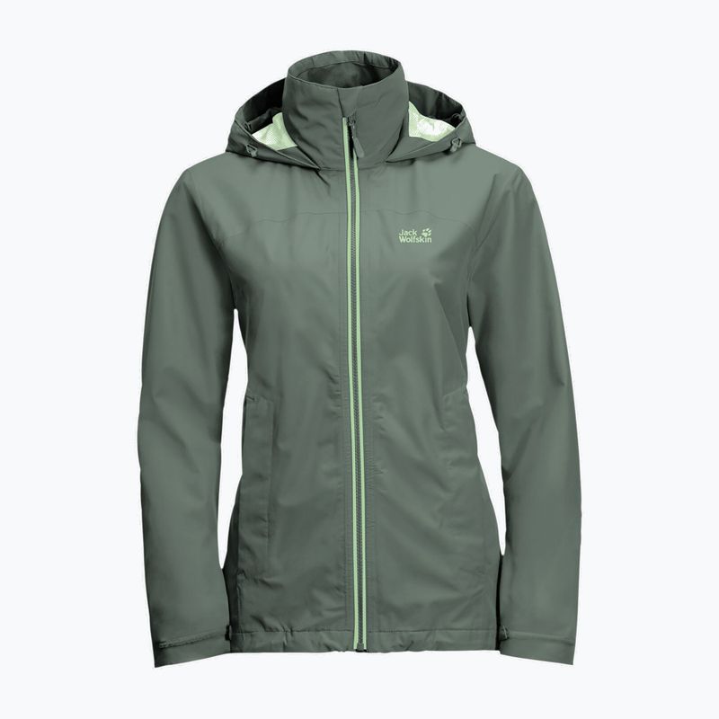 Kurtka przeciwdeszczowa damska Jack Wolfskin Evandale hedge green 5