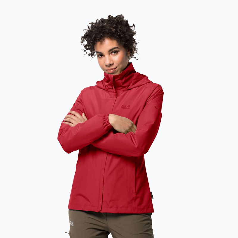 Kurtka przeciwdeszczowa damska Jack Wolfskin Stormy Point bright scarlet