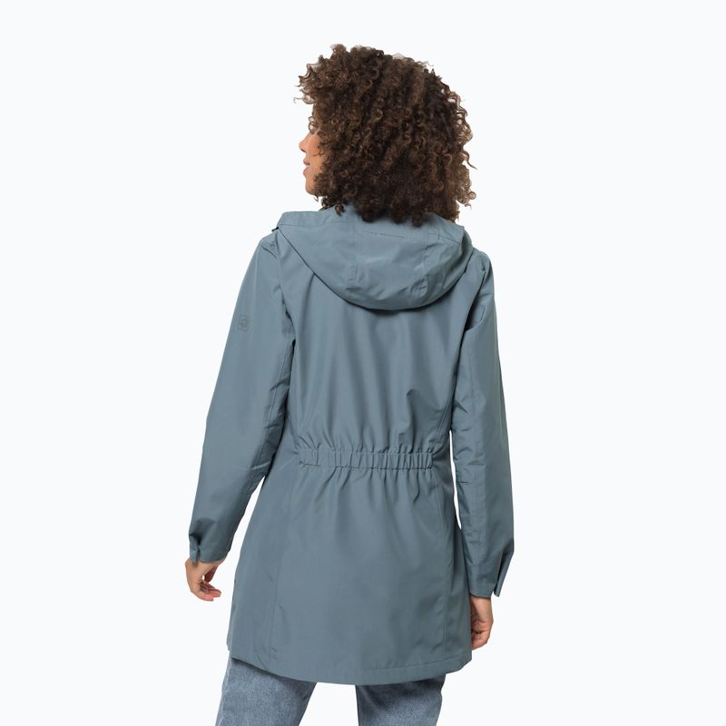 Płaszcz przeciwdeszczowy damski Jack Wolfskin Cape York Paradise teal grey 2