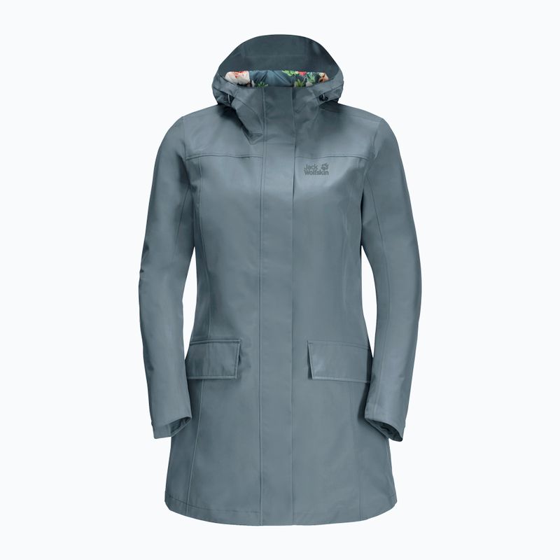 Płaszcz przeciwdeszczowy damski Jack Wolfskin Cape York Paradise teal grey 6