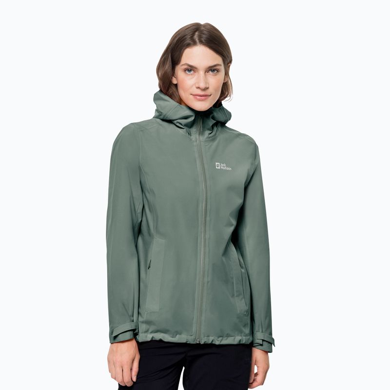 Kurtka przeciwdeszczowa damska Jack Wolfskin Pack & Go Shell hedge green
