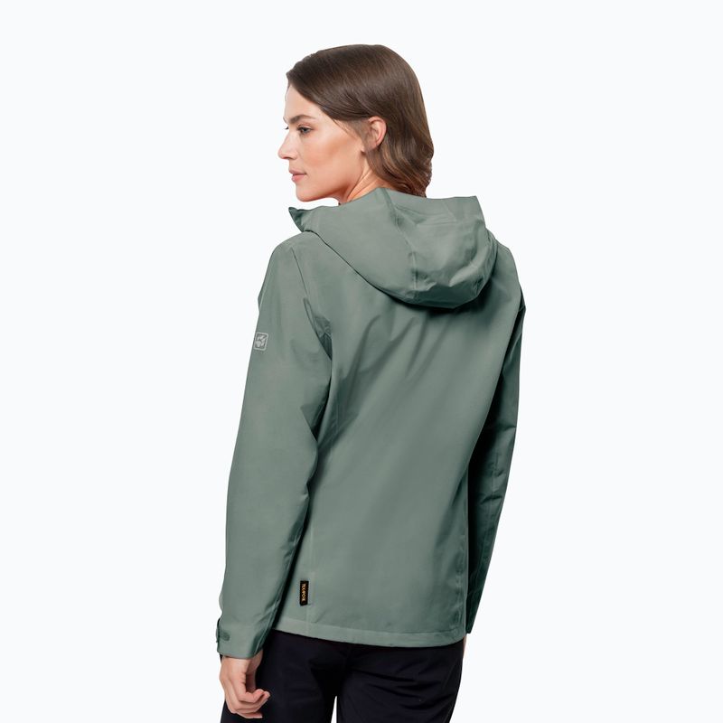 Kurtka przeciwdeszczowa damska Jack Wolfskin Pack & Go Shell hedge green 2