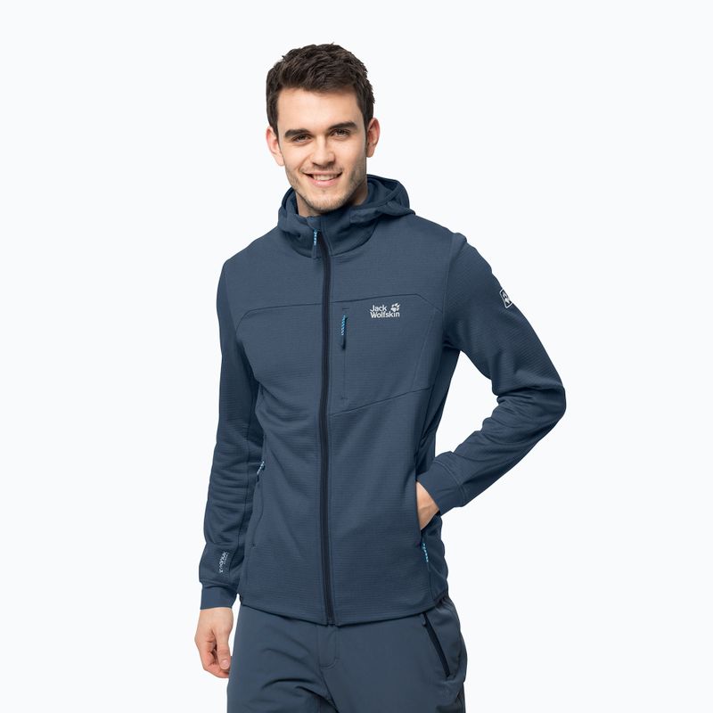 Bluza trekkingowa męska Jack Wolfskin Hydro Grid Fleece thunder blue