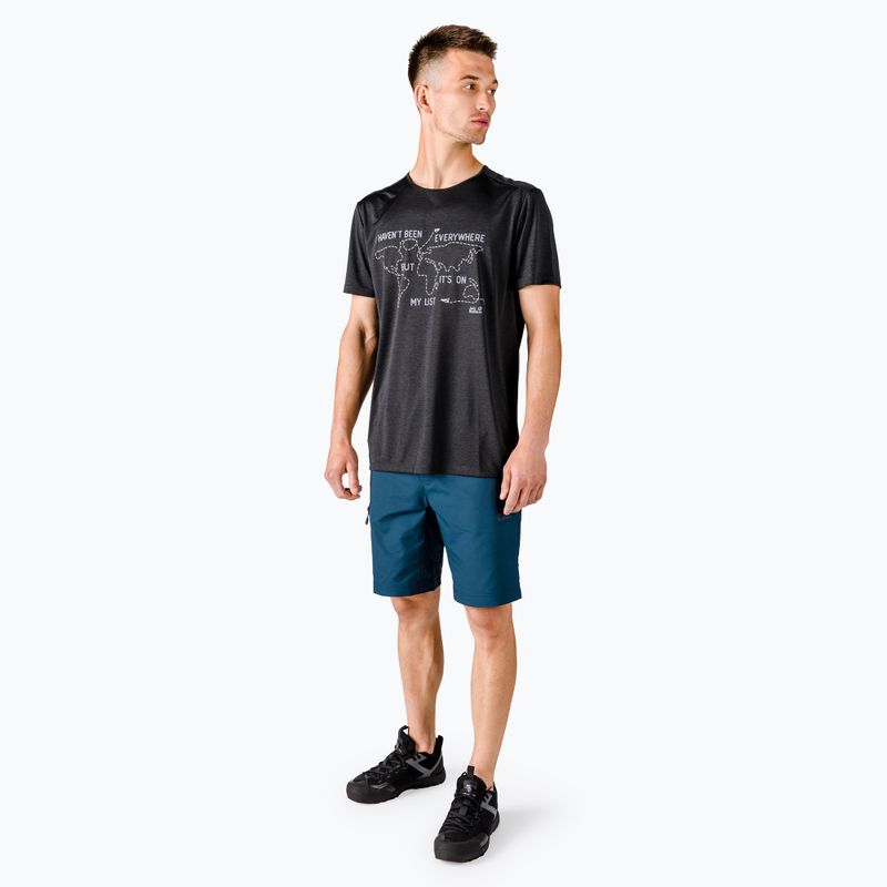 Koszulka trekkingowa męska Jack Wolfskin Pack & Go Travel black 2