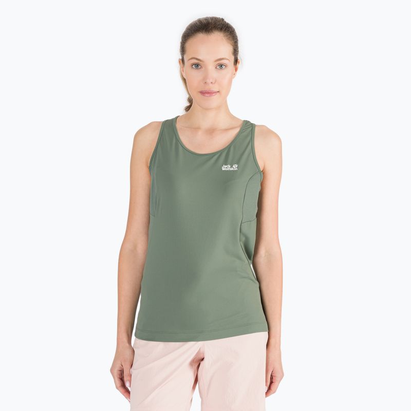 Koszulka trekkingowa damska Jack Wolfskin Narrows Tank hedge green