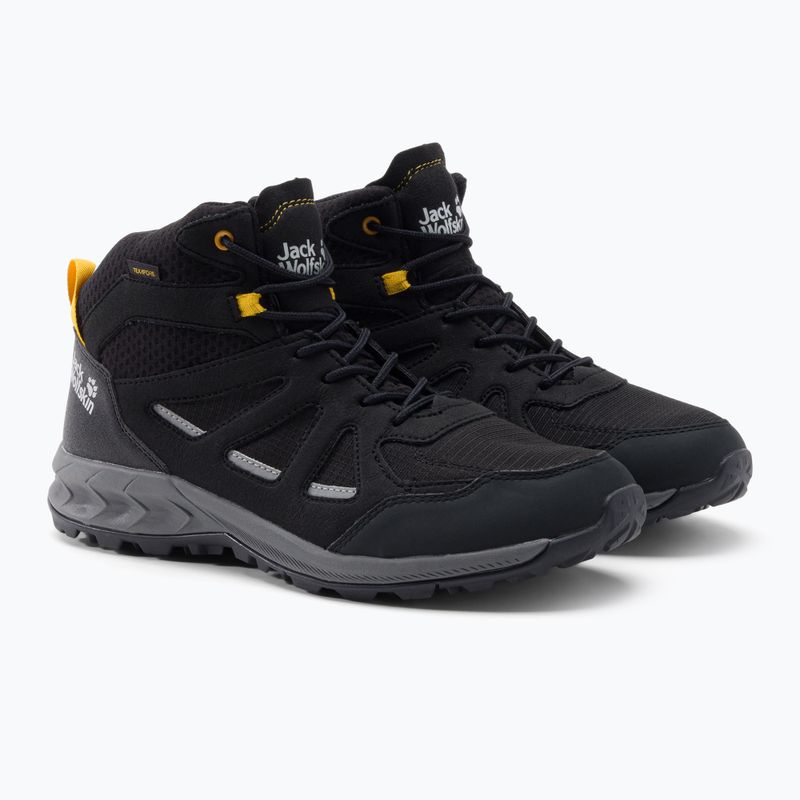 Buty trekkingowe męskie Jack Wolfskin Woodland 2 Texapore Mid black/burly yellow xt 5