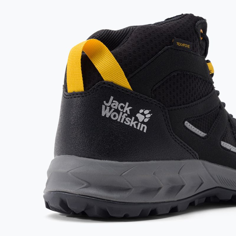 Buty trekkingowe męskie Jack Wolfskin Woodland 2 Texapore Mid black/burly yellow xt 7