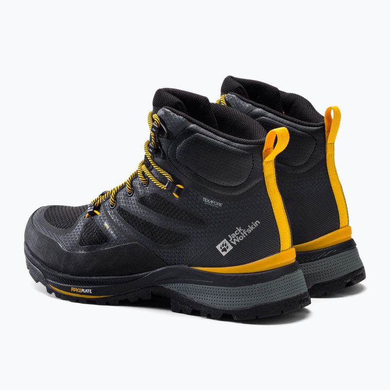 Buty trekkingowe męskie Jack Wolfskin Force Striker Texapore Mid black/burly yellow xt 3