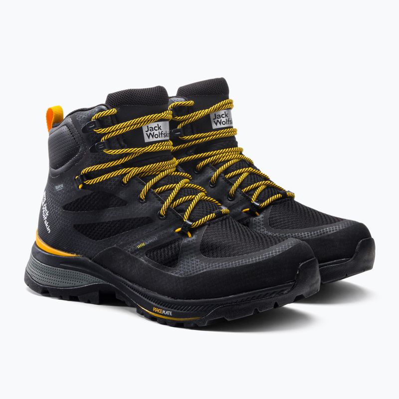 Buty trekkingowe męskie Jack Wolfskin Force Striker Texapore Mid black/burly yellow xt 5