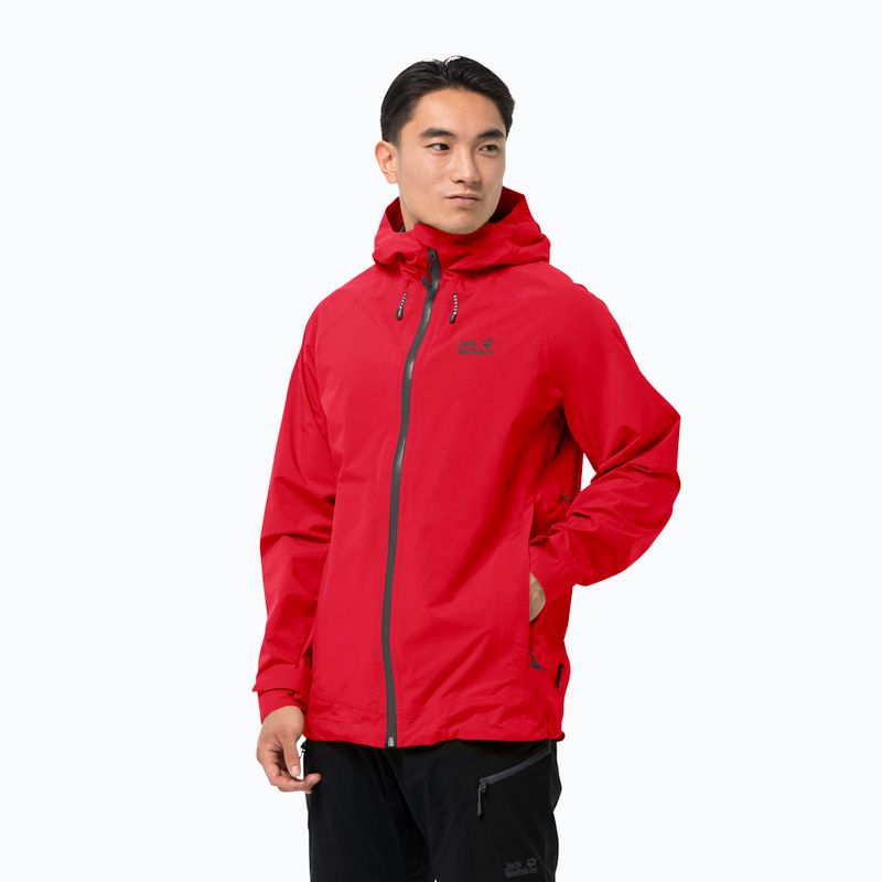 Kurtka przeciwdeszczowa męska Jack Wolfskin Highest Peak adrenaline red