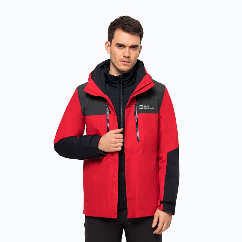 Kurtka 3w1 męska Jack Wolfskin Jasper adrenaline red