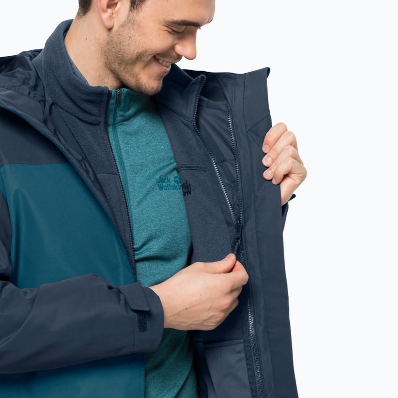 Kurtka 3w1 męska Jack Wolfskin Taubenberg blue coral 8
