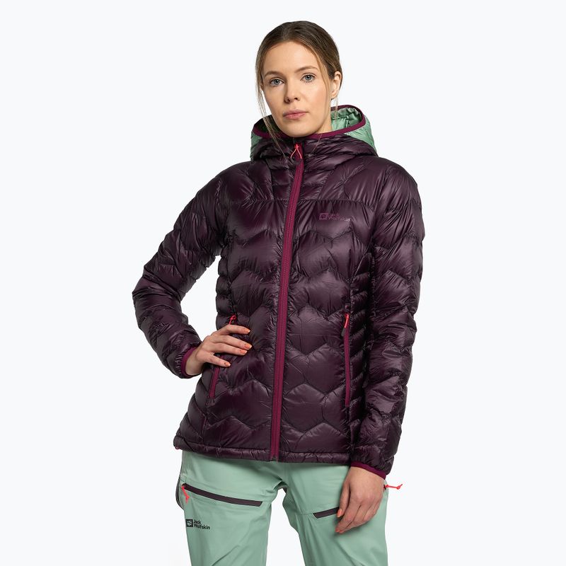 Kurtka puchowa damska Jack Wolfskin Alpspitze Down Hoody grapevine