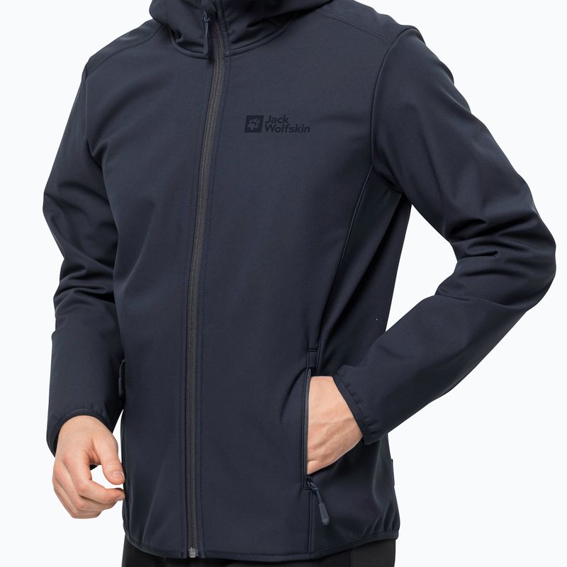 Kurtka softshell męska Jack Wolfskin Bornberg Hoody night blue 4