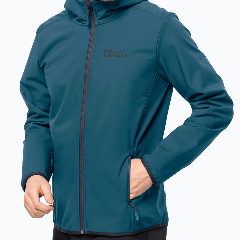 Kurtka softshell męska Jack Wolfskin Bornberg Hoody blue coral 3