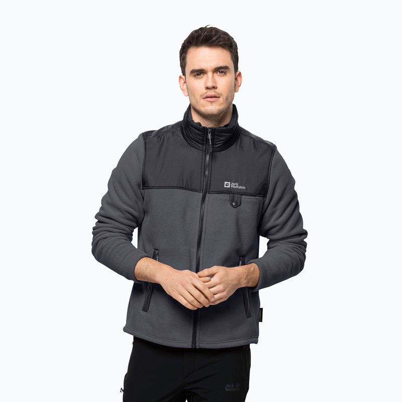 Bluza trekkingowa męska Jack Wolfskin Dna Grizzly FZ ebony