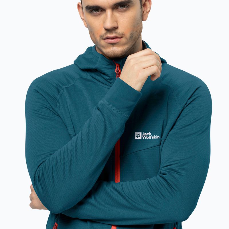 Bluza trekkingowa męska Jack Wolfskin Hydro Grid Hooded FZ blue coral 3