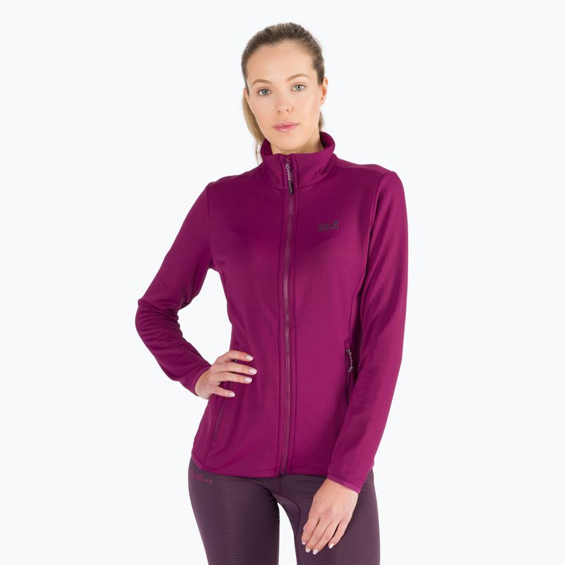 Bluza trekkingowa damska Jack Wolfskin Peak Grid Fleece wild berry