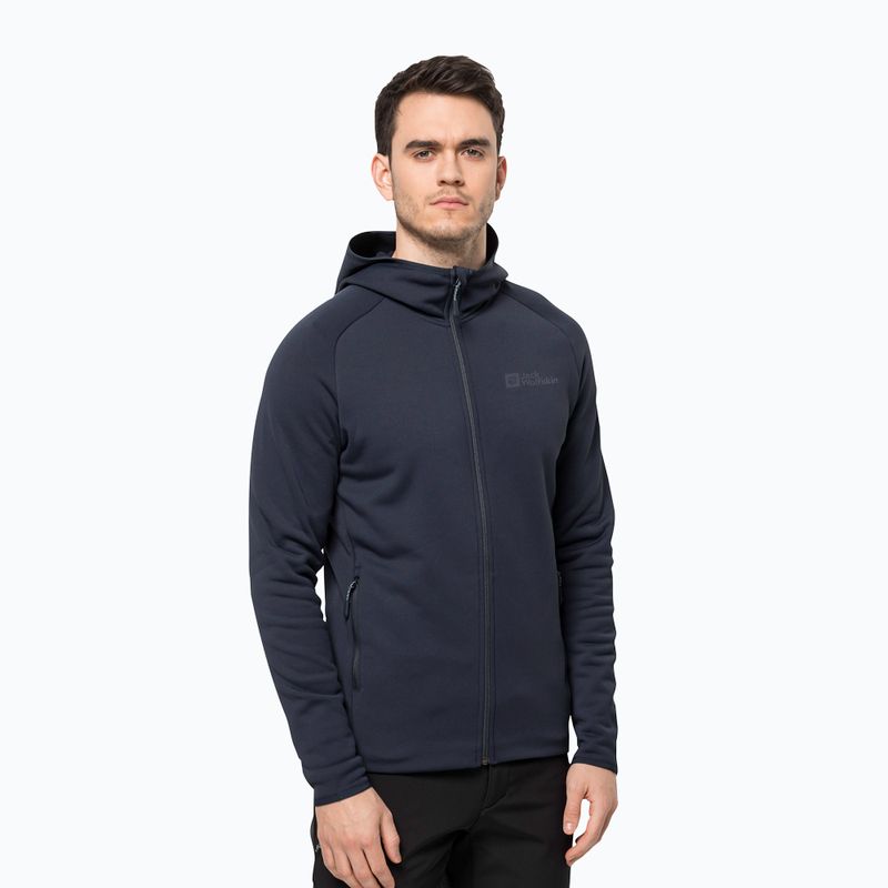 Bluza trekkingowa męska Jack Wolfskin Baiselberg Hooded FZ night blue