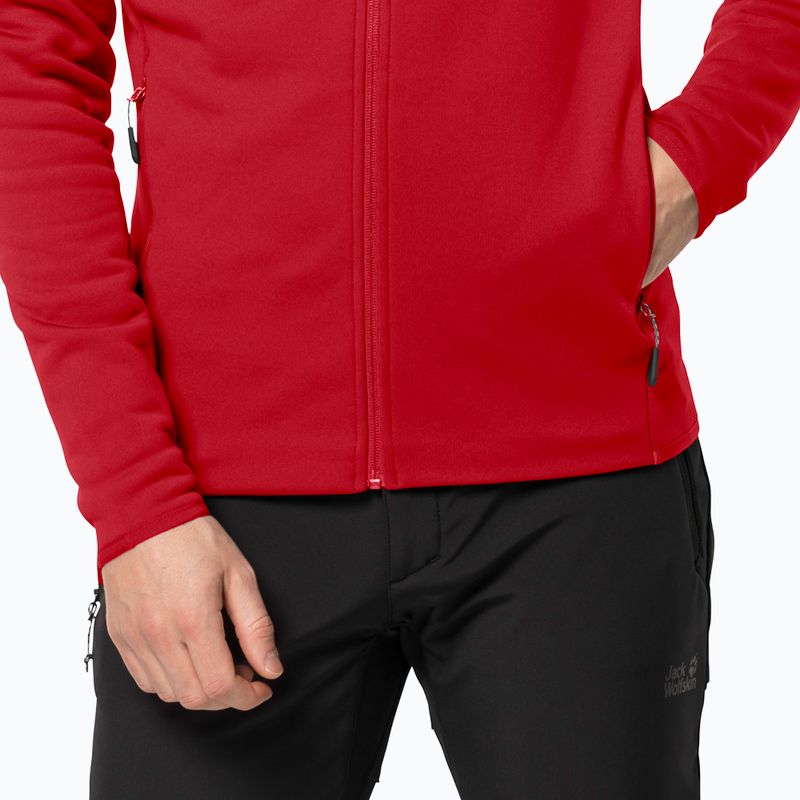 Bluza trekkingowa męska Jack Wolfskin Baiselberg Hooded FZ adrenaline red 4