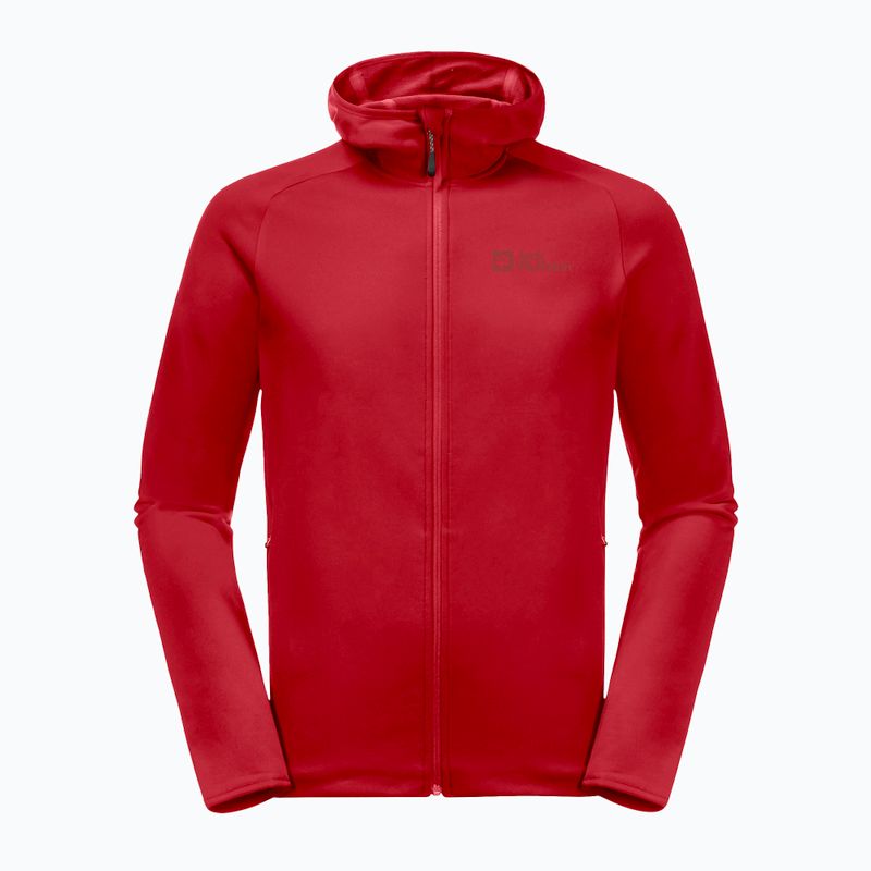 Bluza trekkingowa męska Jack Wolfskin Baiselberg Hooded FZ adrenaline red 5
