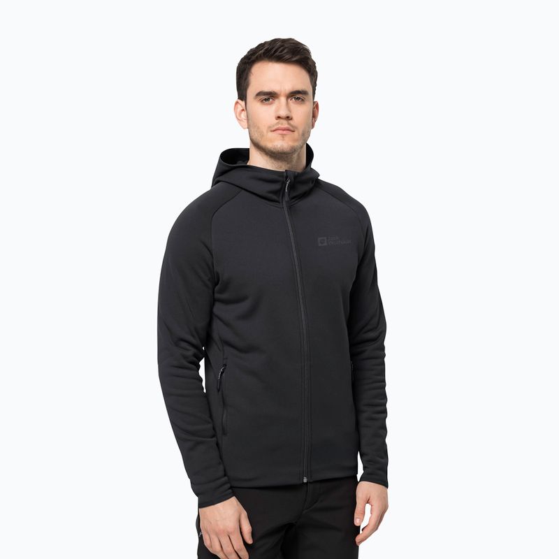 Bluza trekkingowa męska Jack Wolfskin Baiselberg Hooded FZ black