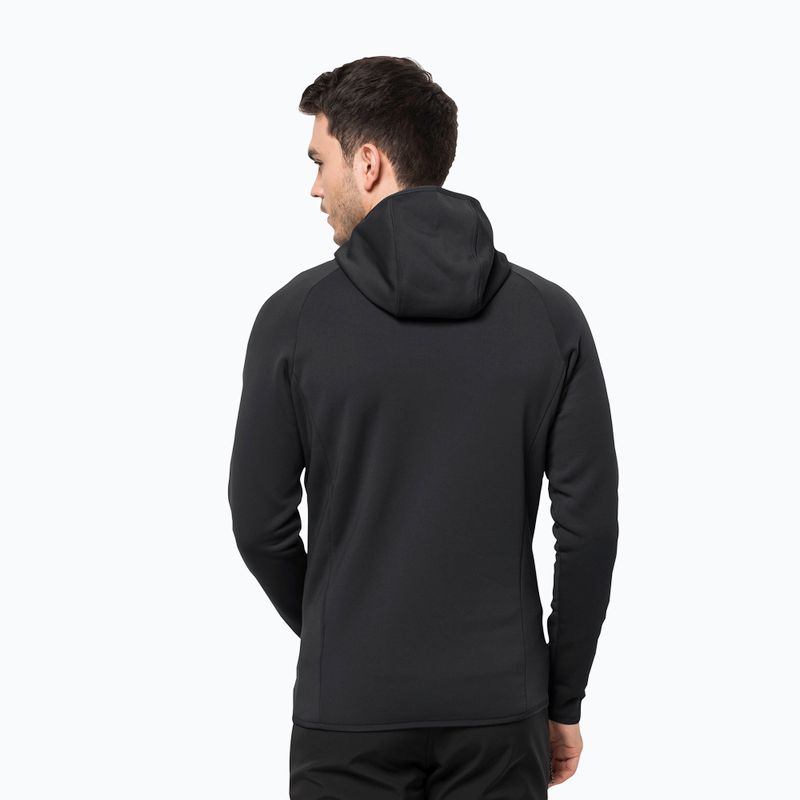 Bluza trekkingowa męska Jack Wolfskin Baiselberg Hooded FZ black 2