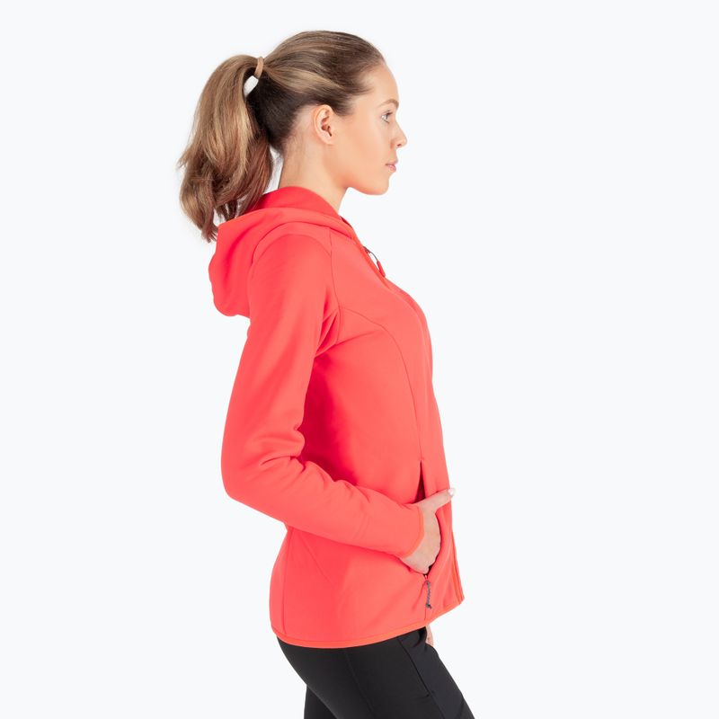 Bluza trekkingowa damska Jack Wolfskin Baiselberg Hooded FZ hot coral 3