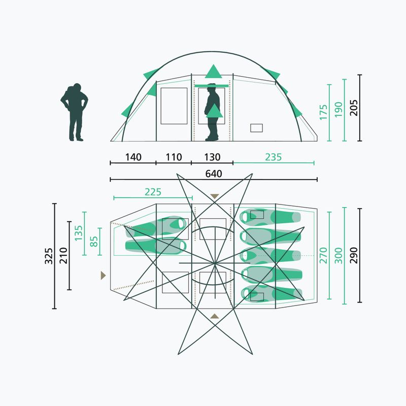 Namiot kempingowy 5-7-osobowy Jack Wolfskin Travel Lodge RT white pepper 2