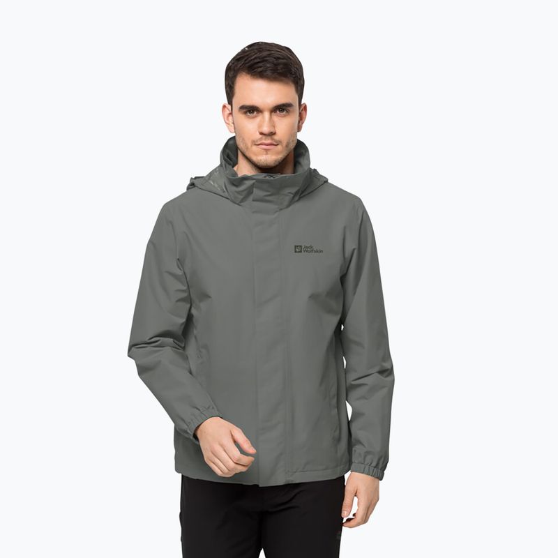 Kurtka przeciwdeszczowa męska Jack Wolfskin Stormy Point 2L gecko green