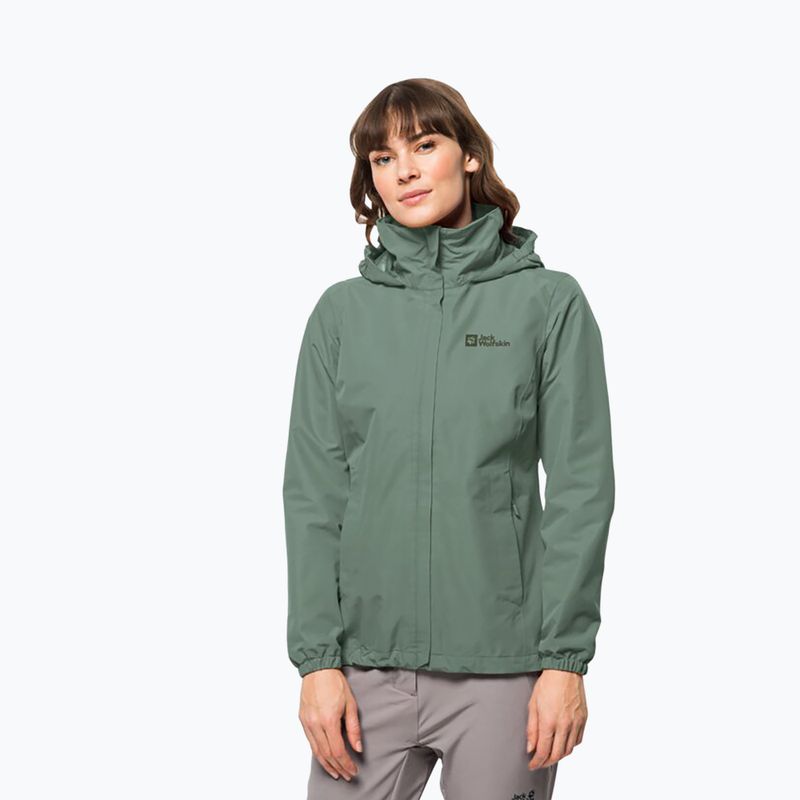 Kurtka przeciwdeszczowa damska Jack Wolfskin Stormy Point 2L picnic green