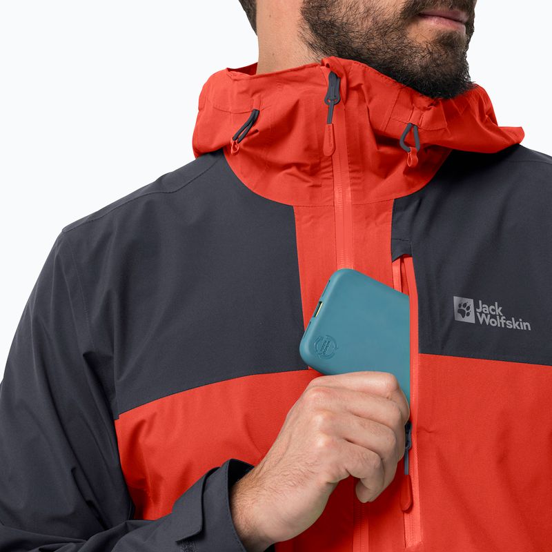 Kurtka przeciwdeszczowa męska Jack Wolfskin Go Hike strong red 3