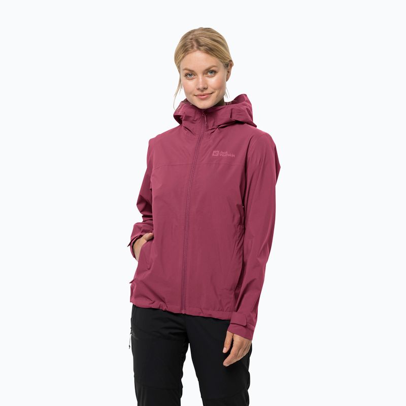 Kurtka przeciwdeszczowa damska Jack Wolfskin Elsberg 2.5L sangria red