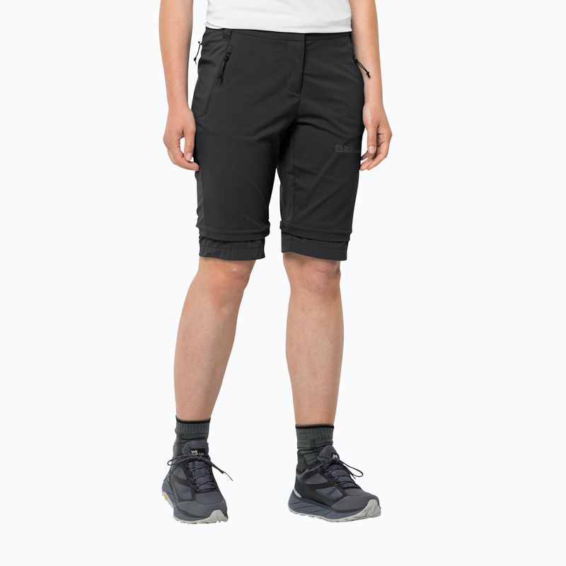 Spodnie softshell damskie Jack Wolfskin Glastal Zip Off black 3
