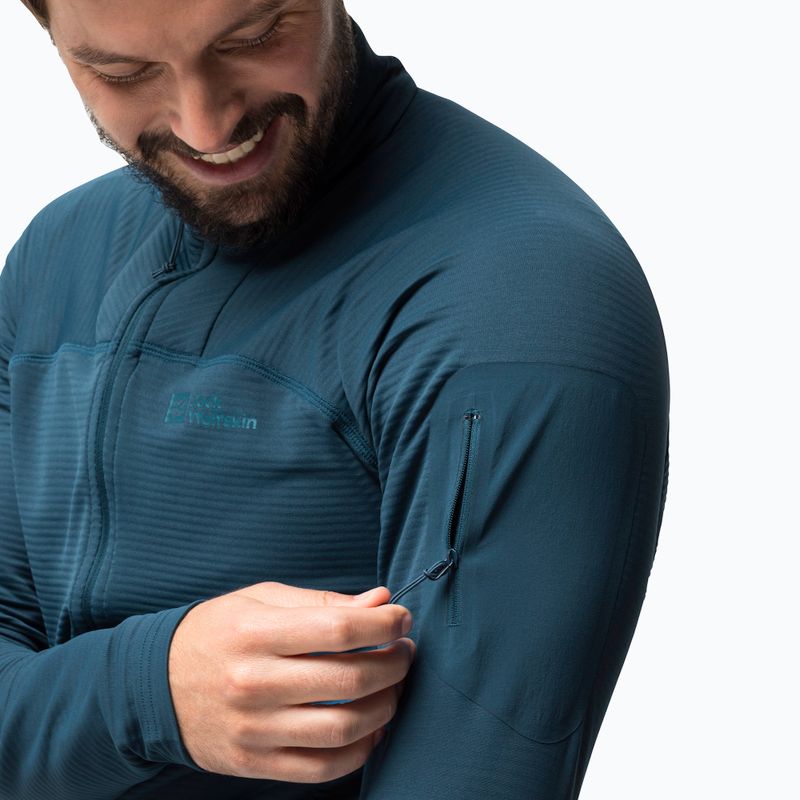 Bluza trekkingowa męska Jack Wolfskin Prelight FZ dark sea 3