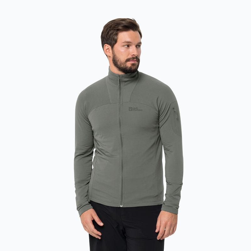 Bluza trekkingowa męska Jack Wolfskin Prelight FZ gecko green