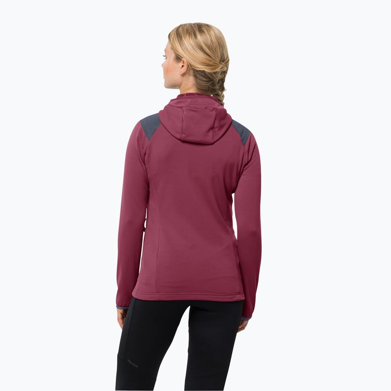 Bluza trekkingowa damska Jack Wolfskin Kolbenberg Hooded FZ sangria red 2