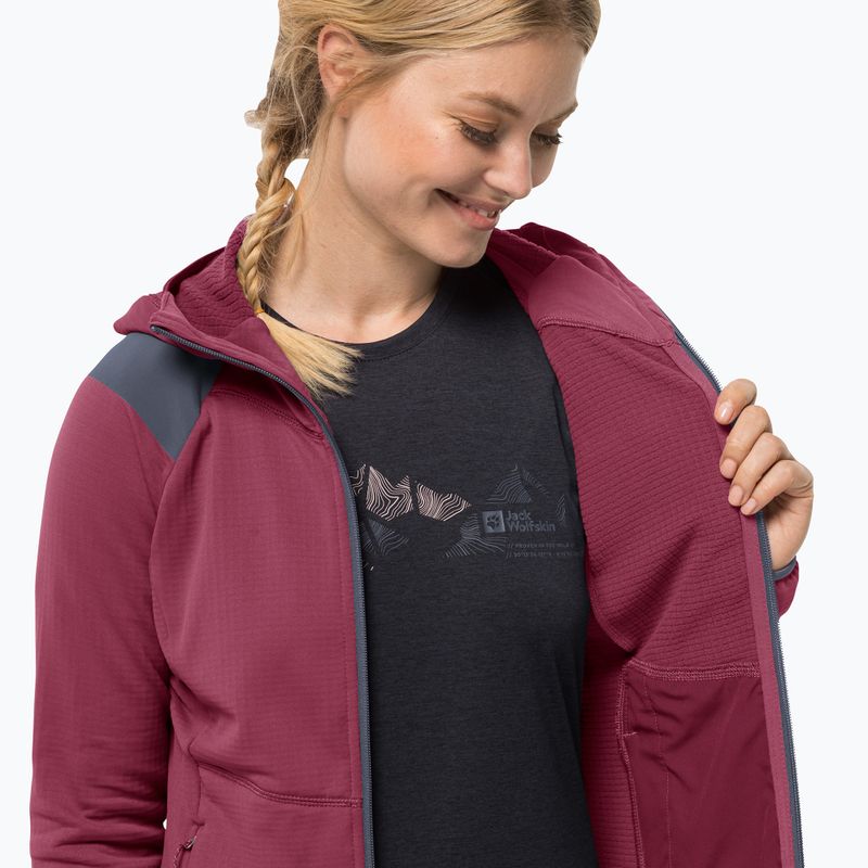 Bluza trekkingowa damska Jack Wolfskin Kolbenberg Hooded FZ sangria red 3