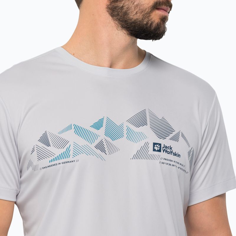 Koszulka trekkingowa męska Jack Wolfskin Peak Graphic white cloud 3