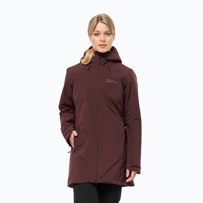 Kurtka ocieplana damska Jack Wolfskin Heidelstein Ins dark maroon