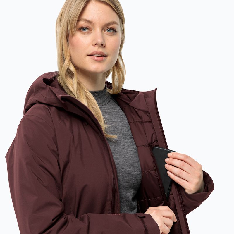 Kurtka ocieplana damska Jack Wolfskin Heidelstein Ins dark maroon 5