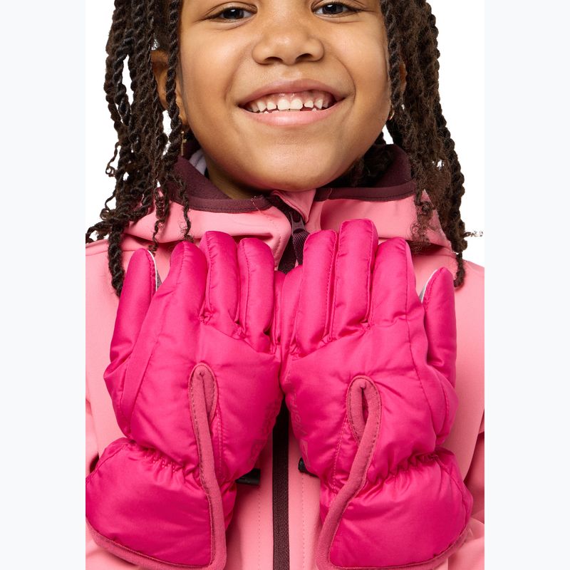 Rękawice trekkingowe dziecięce Jack Wolfskin Easy Entry dark fuchsia 2
