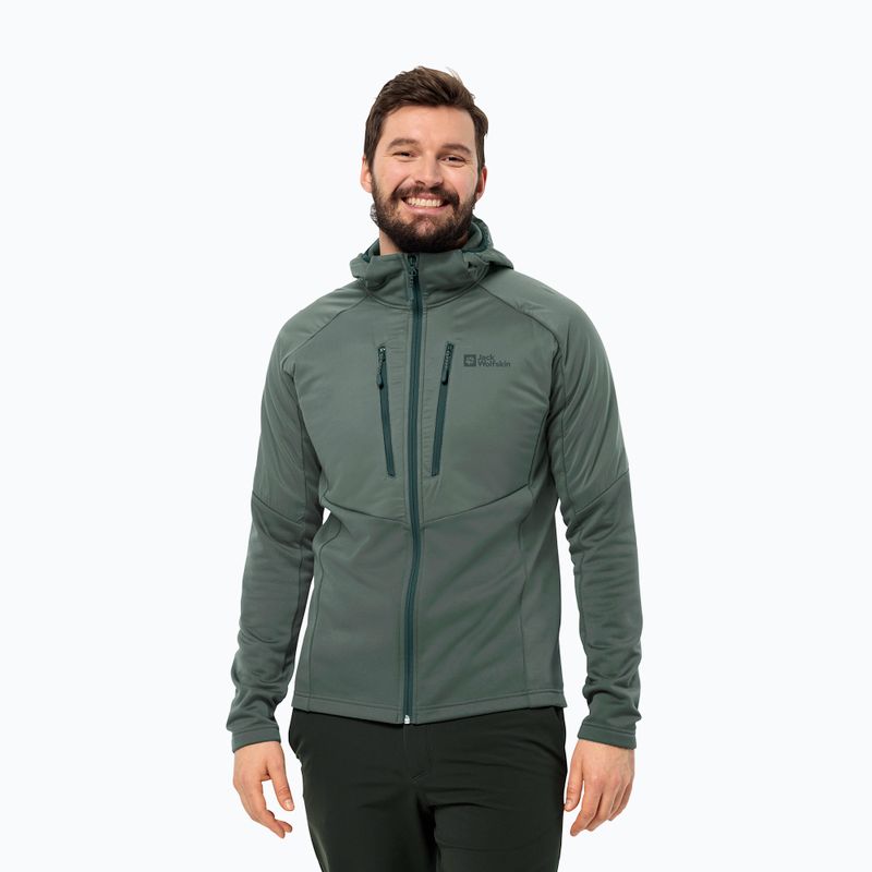 Kurtka hybrydowa męska Jack Wolfskin Alpgrat Pro Ins Fz hedge green