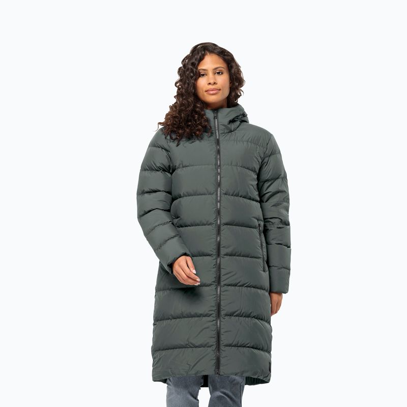 Płaszcz puchowy damski Jack Wolfskin Frozen Palace slate green