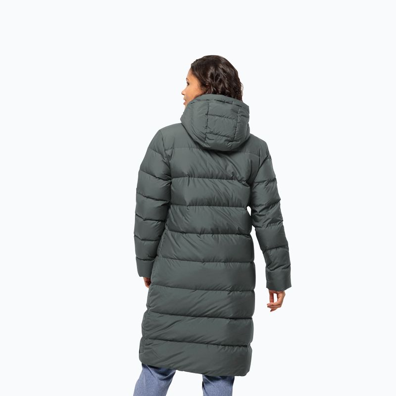 Płaszcz puchowy damski Jack Wolfskin Frozen Palace slate green 2