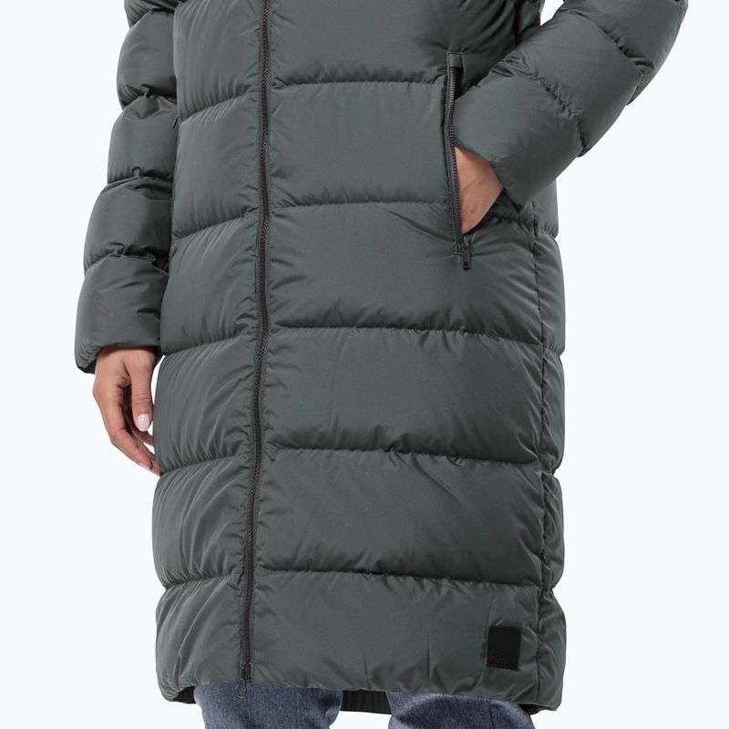 Płaszcz puchowy damski Jack Wolfskin Frozen Palace slate green 4