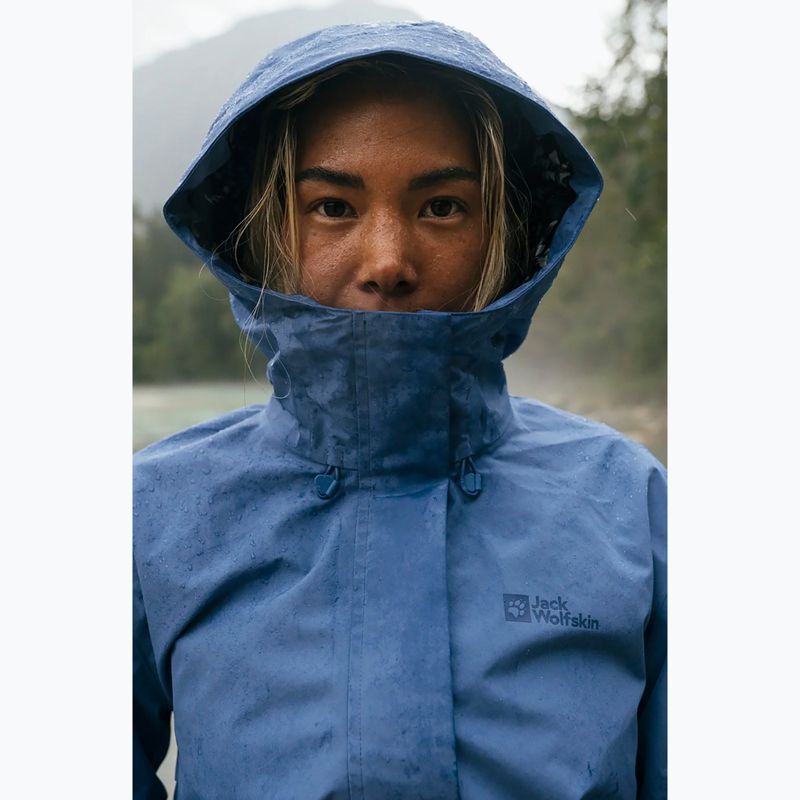 Płaszcz przeciwdeszczowy damski Jack Wolfskin Cape West Coat elemental blue 9